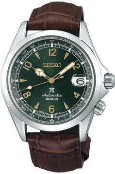 Часы Seiko SPB121J1 из серии Alpinist с циферблатом глубокого зелёного цвета