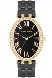 Женские кварцевые часы Anne Klein 3900BKGB коллекции Ceramic